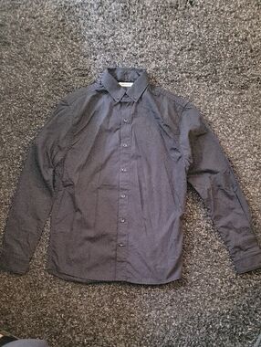 Men's Black Button-Up Dress Shirt - Lightweight Cotton
